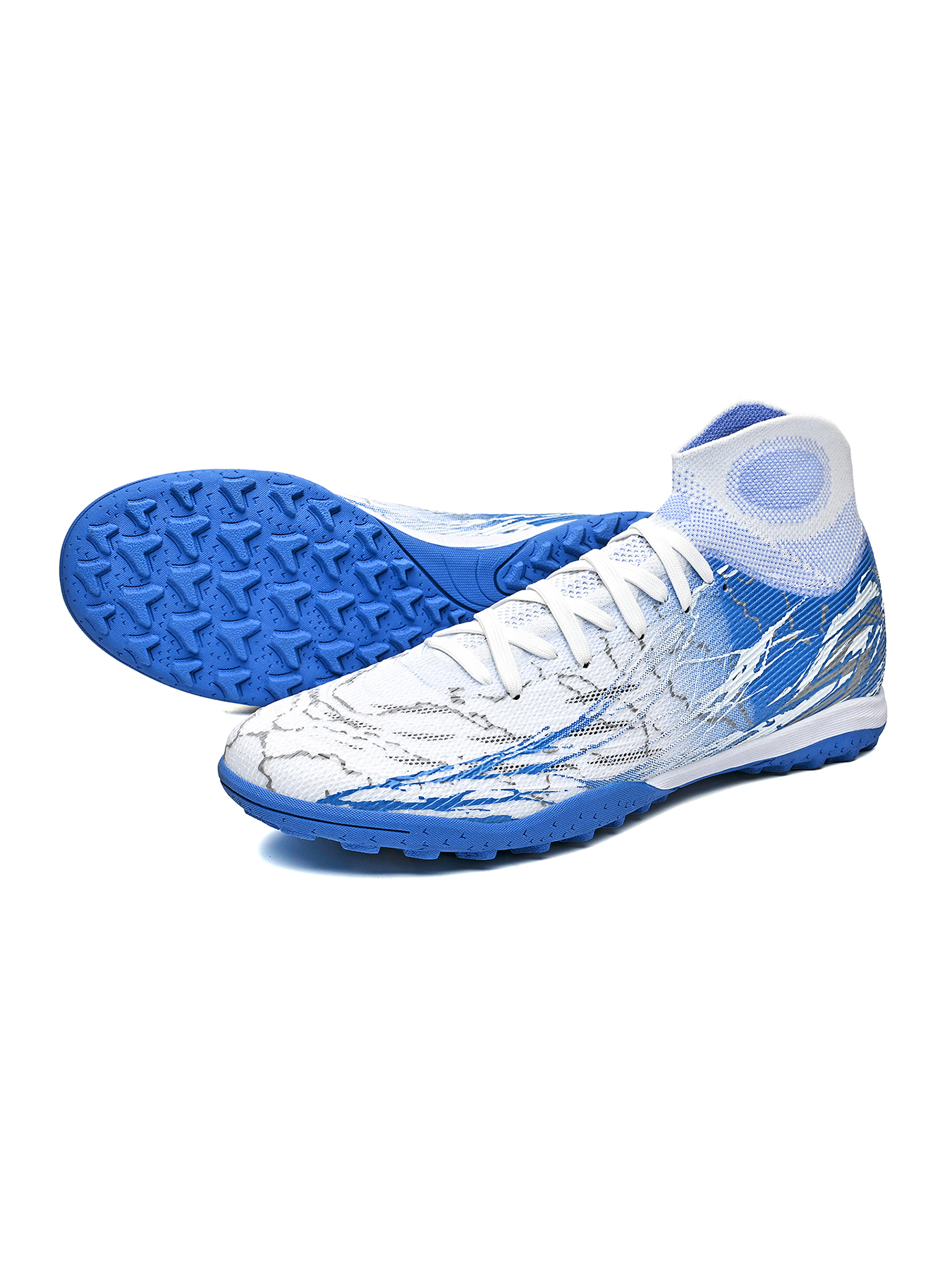 308S-Stock High Top Lace-up TF Short Stud Football Boots, Size 35-45 — 7