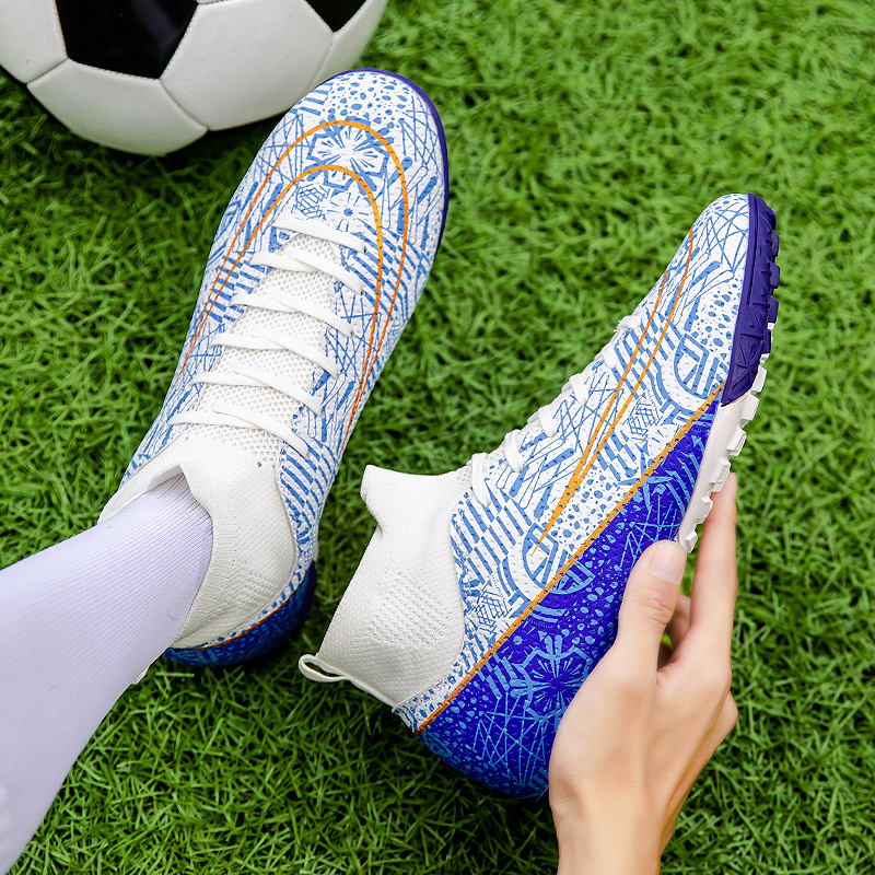 1160S-High-Cut TF Turf Soccer Shoes with PU Upper, Sizes 28-46 — 4