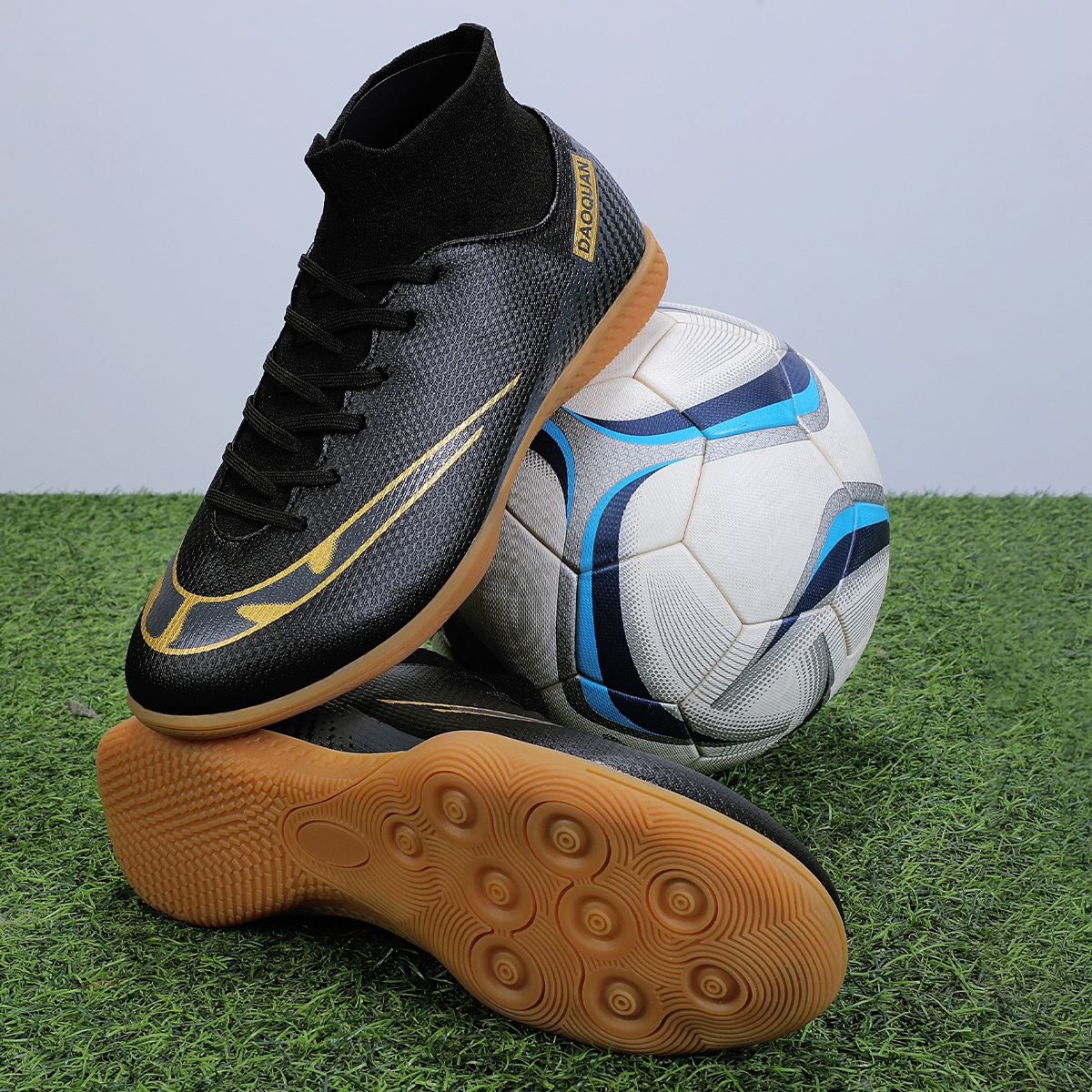 2150P-High-Cut Flat-Sole Lace-Up Soccer Cleats Sizes 35-45 — 13