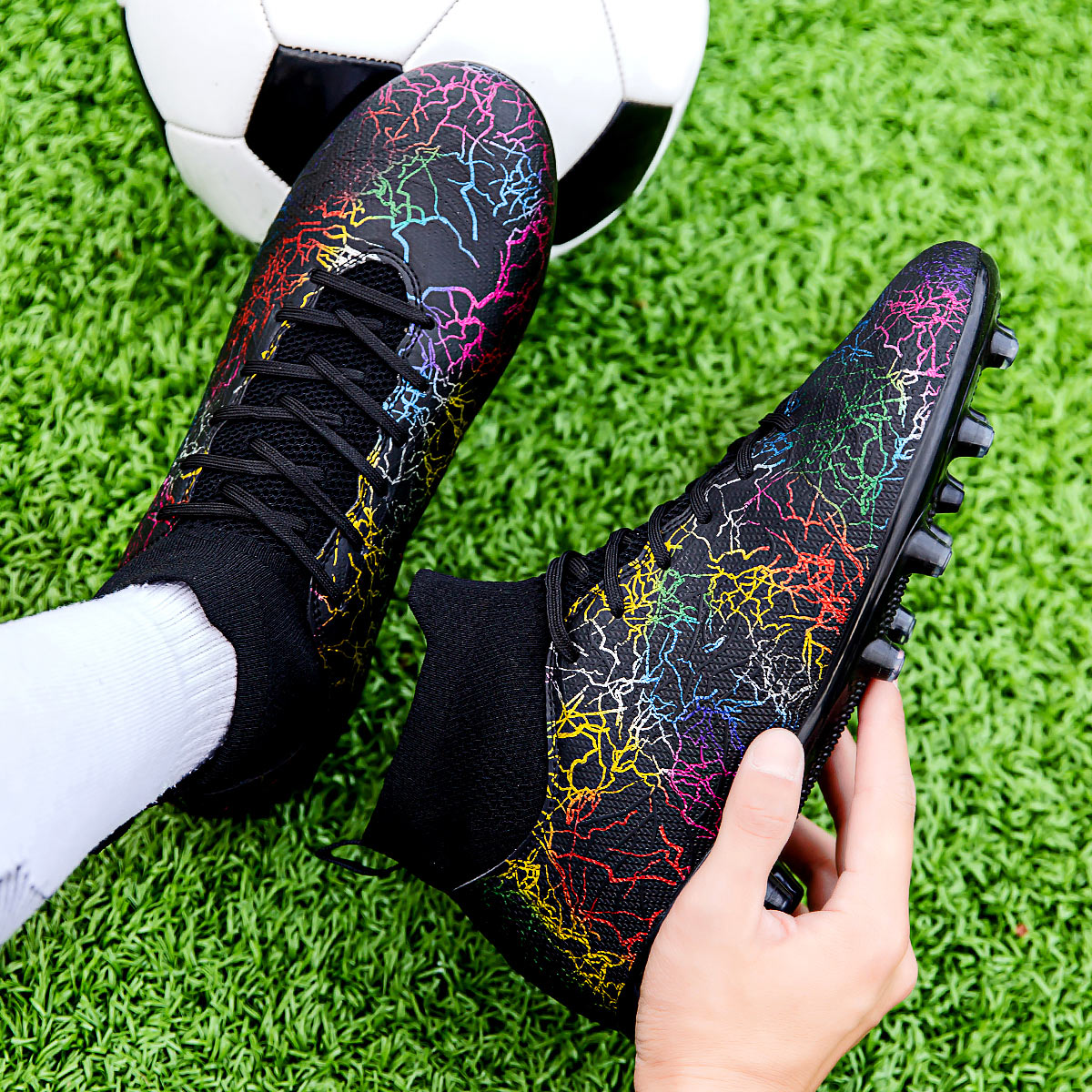 1986C-High-Cut Lace-Up Soccer Cleats Sizes 32-46 — 7