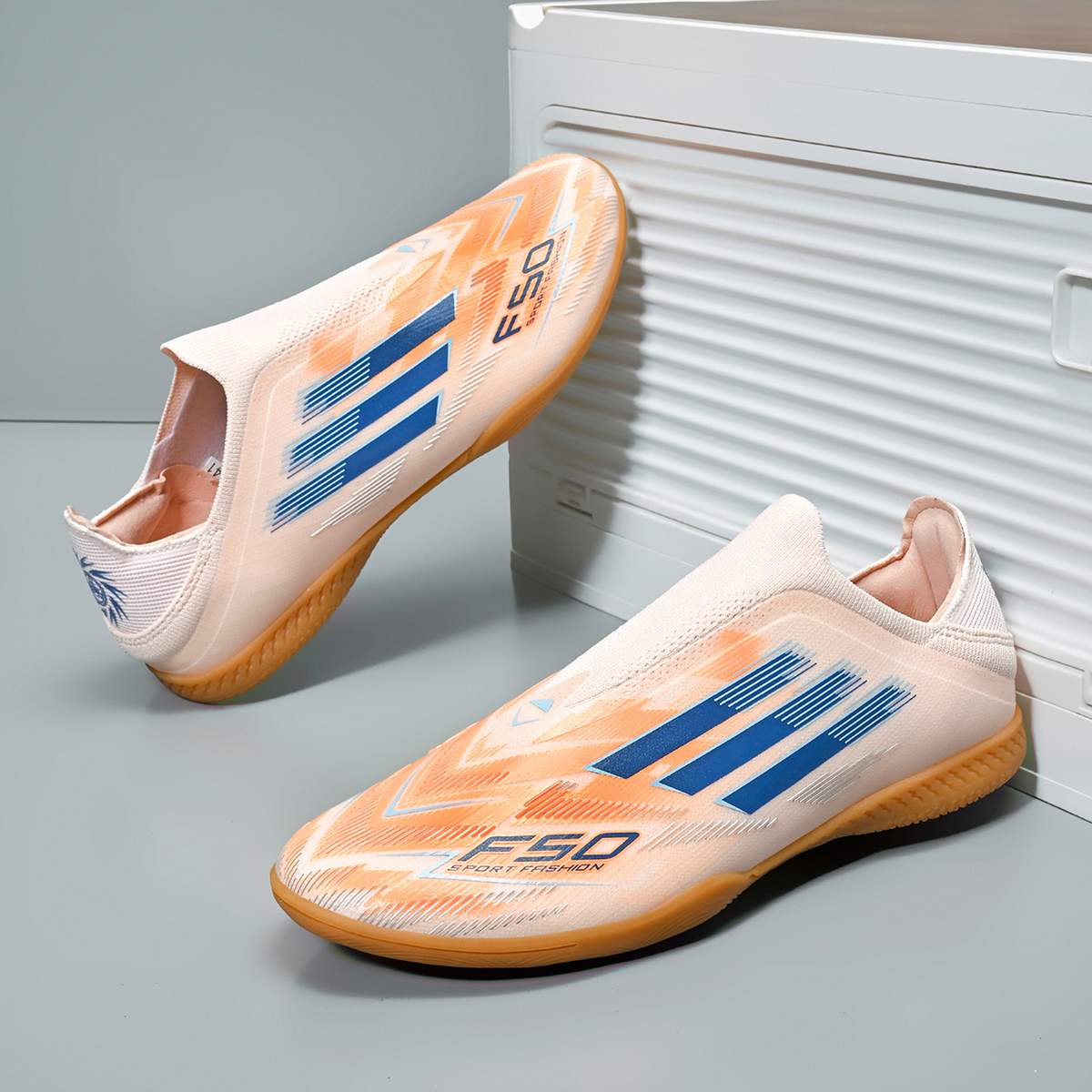 2566P-Stock Slip-on IC Football Shoes,EU Sizes 35-45 — 5