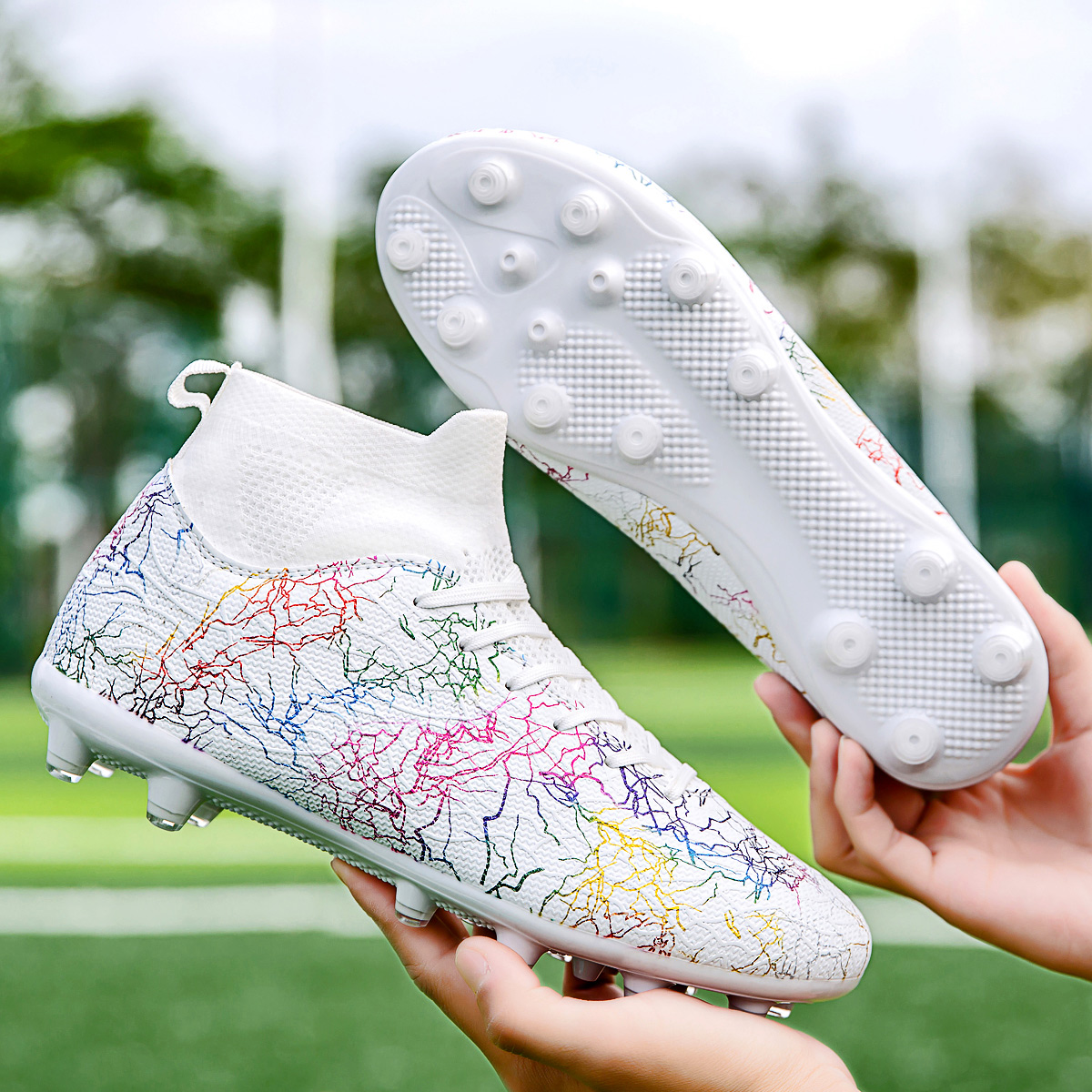 1986C-High-Cut Lace-Up Soccer Cleats Sizes 32-46 — 3