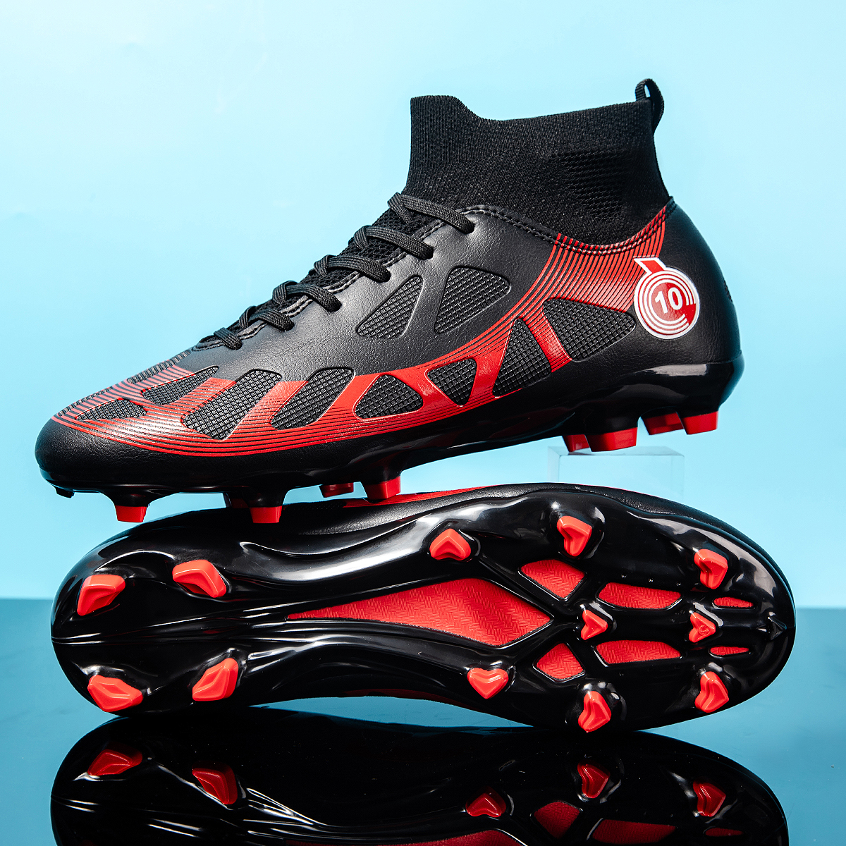 2509C-High-Cut Long Stud Soccer Cleats Sizes 35-46 — 2