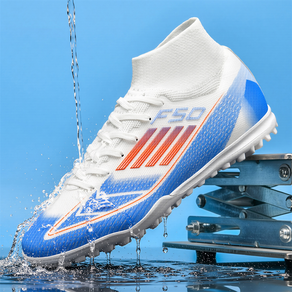 F004S-Stock High Top TF Football Shoes,EU Sizes 35-45 — 1